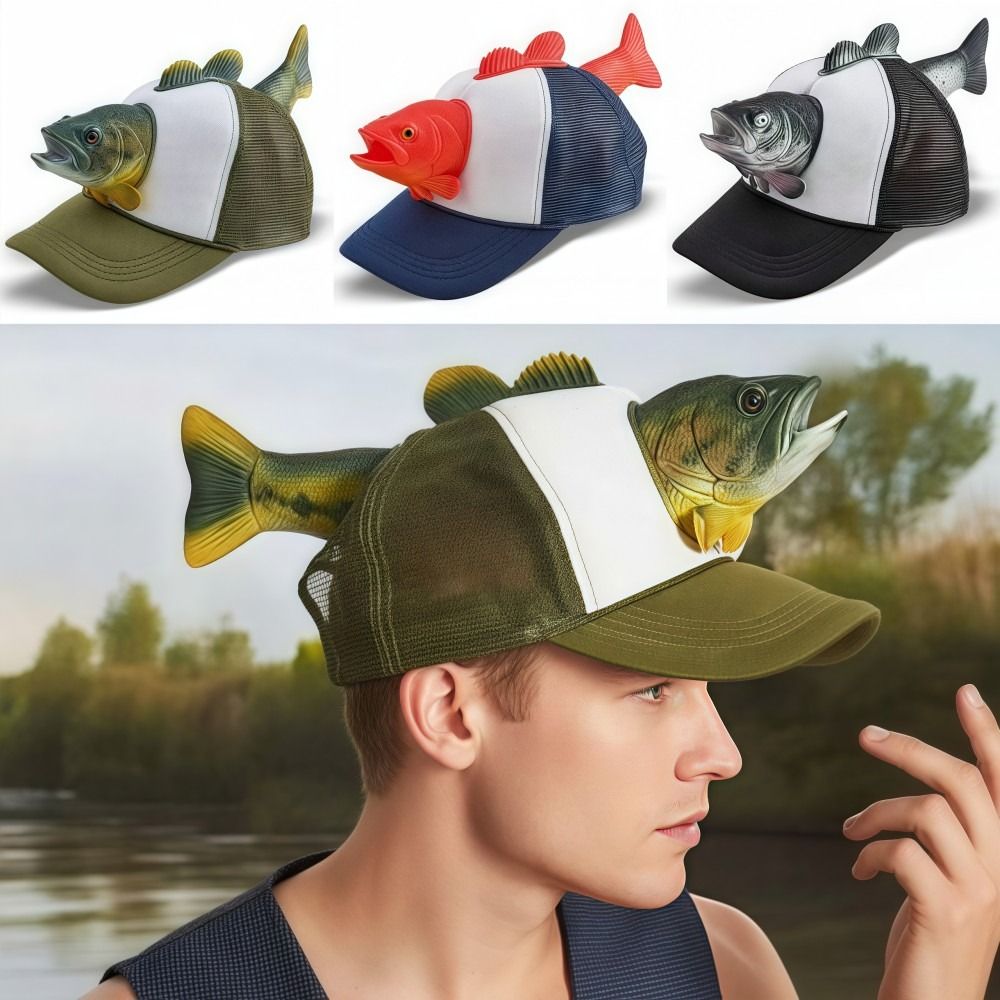 Trucker Cap Mesh - 재미있는 3D 물고기 동물 트럭 운전사