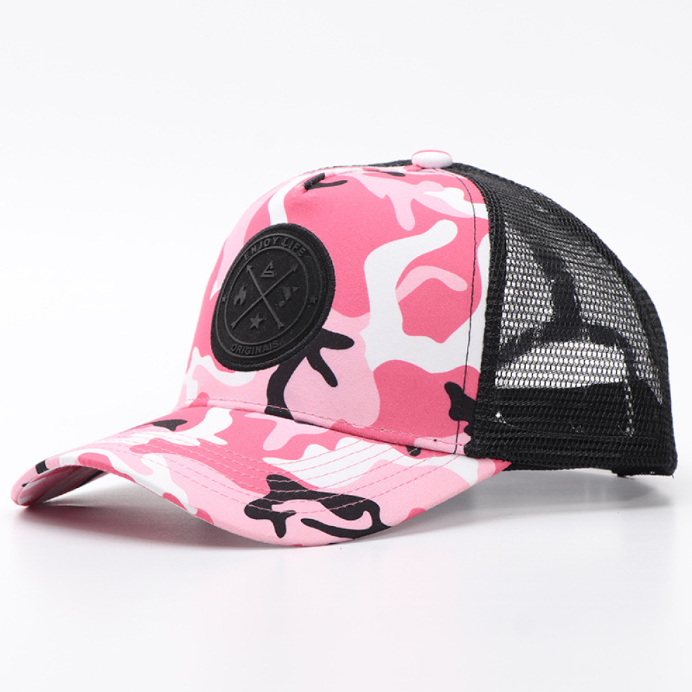 Trucker Cap Mesh - 캐주얼 카모 패치워크 메쉬 캡 조절