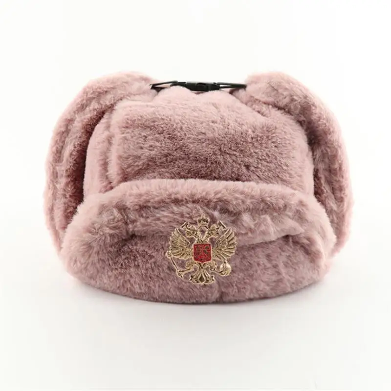 Winter Trapper Hat - 소련 배지 우샨카 남녀 공용 봄버