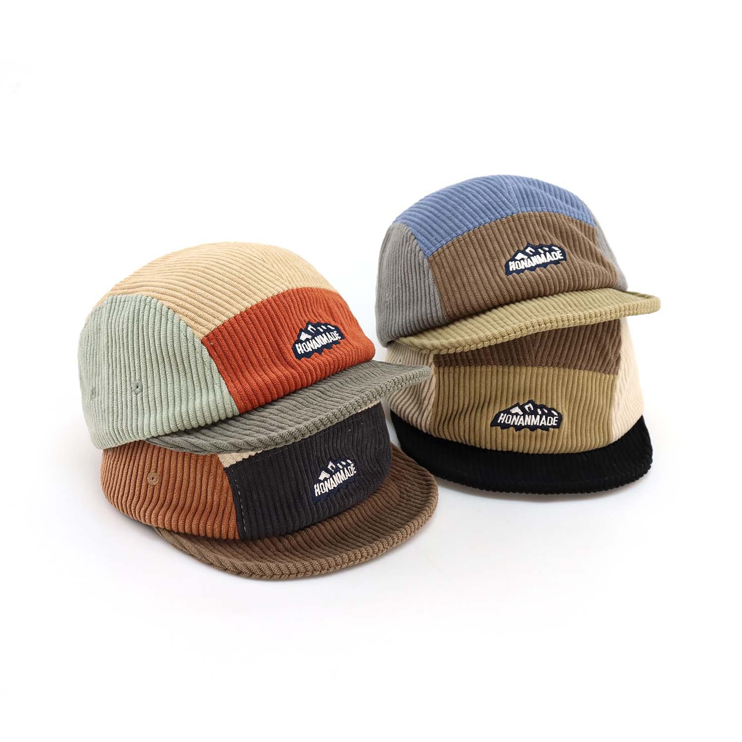 여성용 소프트 질감 코듀로이 컬러 블록 5 패널 짧은  - Corduroy Cap 5 Panel 리뷰 및 가격