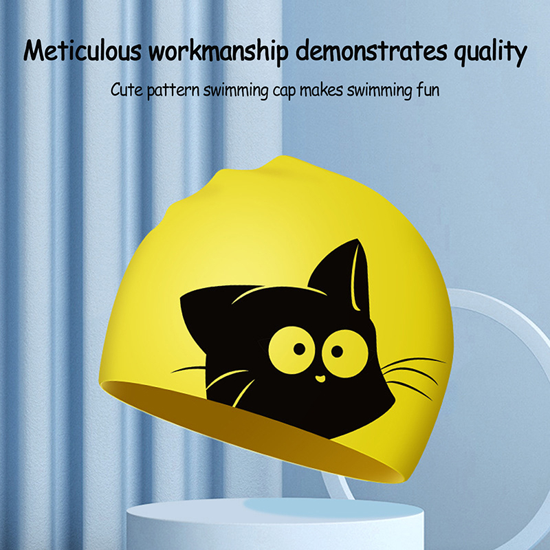 긴 머리 귀를위한 귀여운 고양이 수영 모자 어린이를 보 - Swim Hat Silicone 리뷰 및 가격