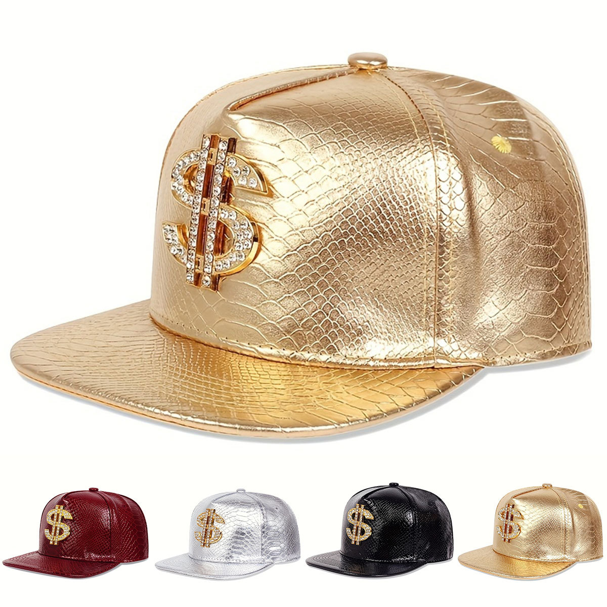 가죽 메탈릭 달러 기호 야구 모자 남성 여성 조절 가능 - Baseball Cap Structured 리뷰 및 가격