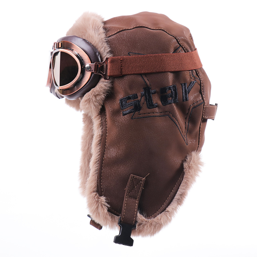 남녀공용 빈티지 할리 파일럿 트래퍼 모자, 고글 포함, - Trapper Hat Ear Flap 리뷰 및 가격