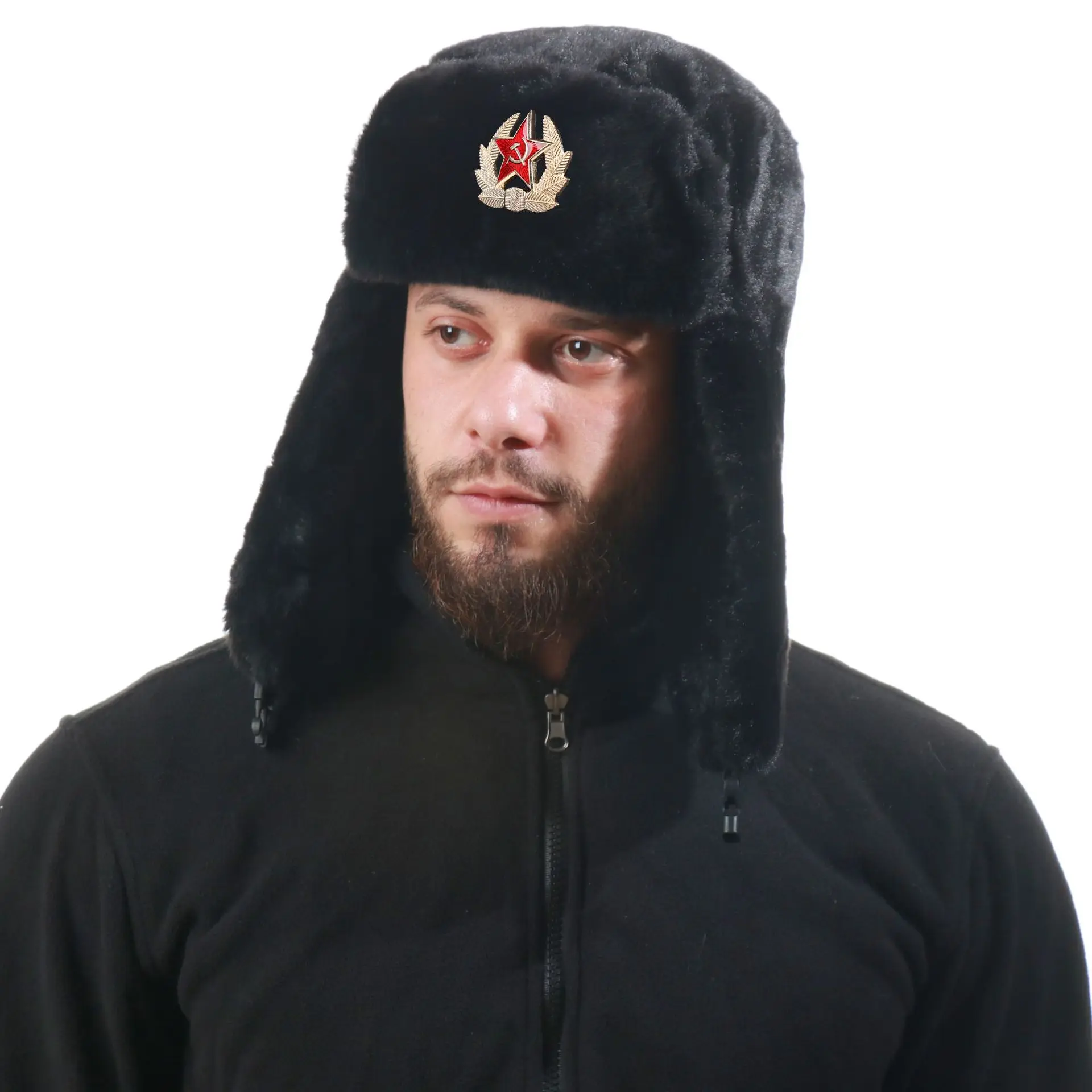 소련 배지 우샨카 남녀 공용 봄버 모자 CCCP 군사  - Winter Trapper Hat 리뷰 및 가격