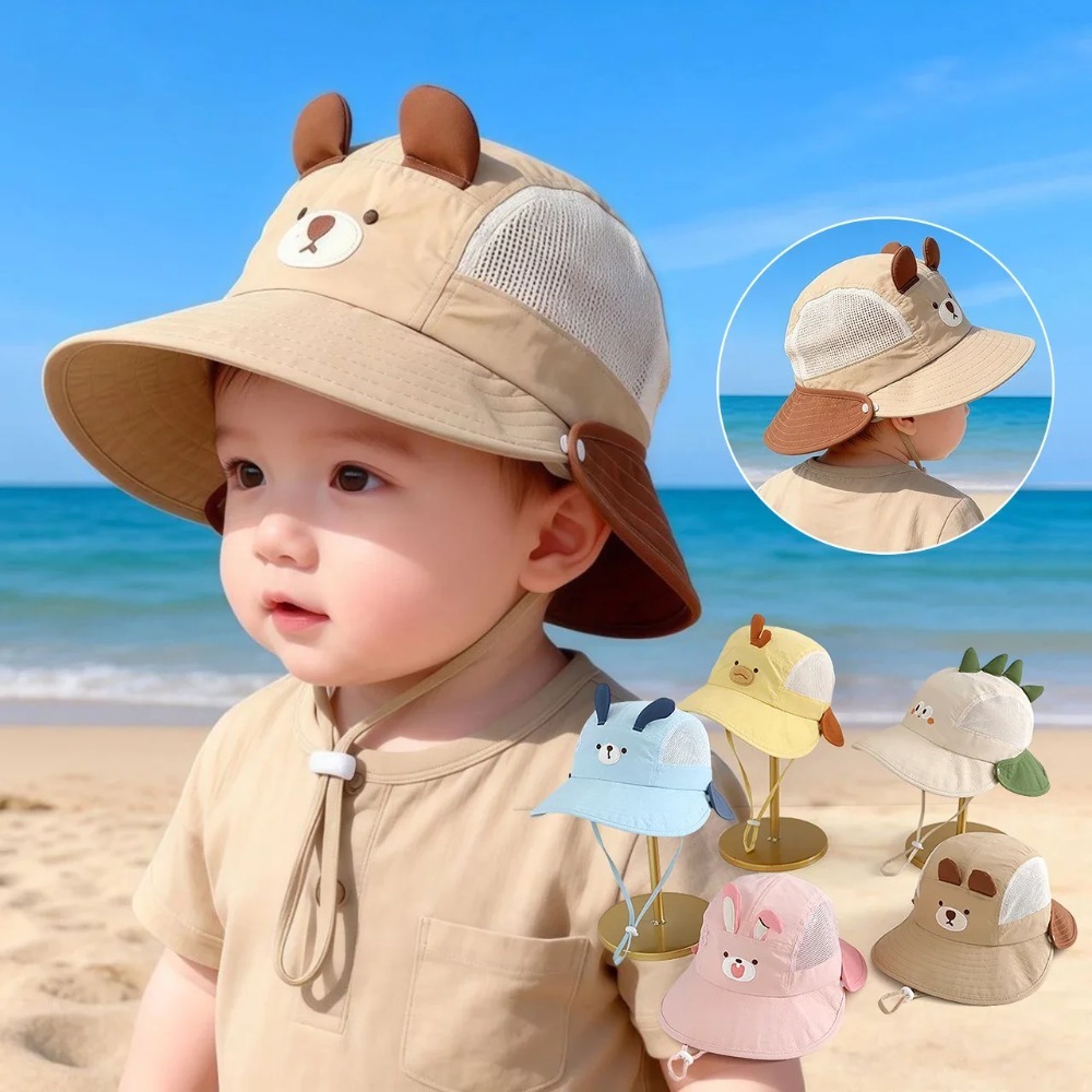 귀여운 만화 캐릭터 아기 비치 모자, 곰/토끼 귀 디자 - Visor Sun Hat 리뷰 및 가격