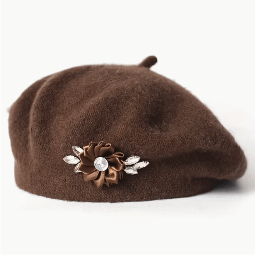 패션 솔리드 컬러 울 베레모 크리스탈 장식 소프트 프렌 - Beret French Wool 리뷰 및 가격
