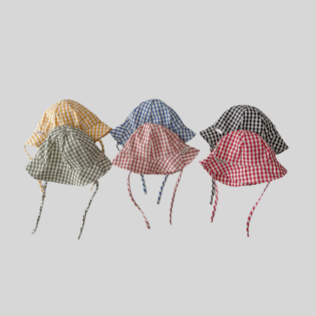 인스 스타일 체크무늬 아기 버킷햇 봄 여름 얇은 챙 넓 - Sun Hat Wide Brim 리뷰 및 가격